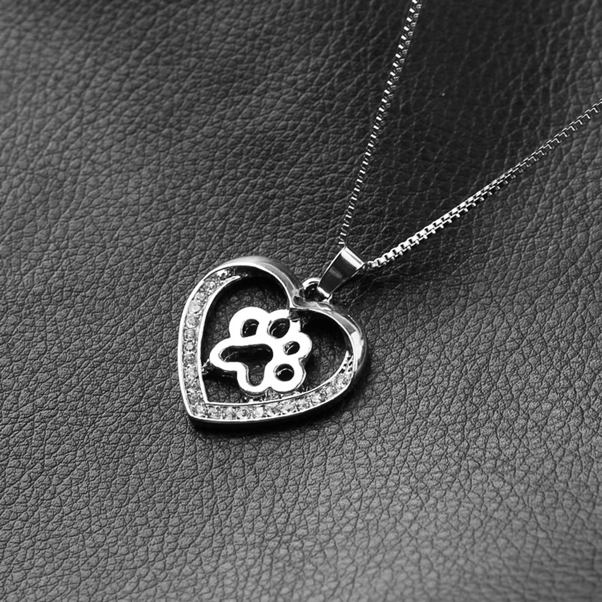 Welpenpfoten Druck Herz Halskette Frauen S Schmuck