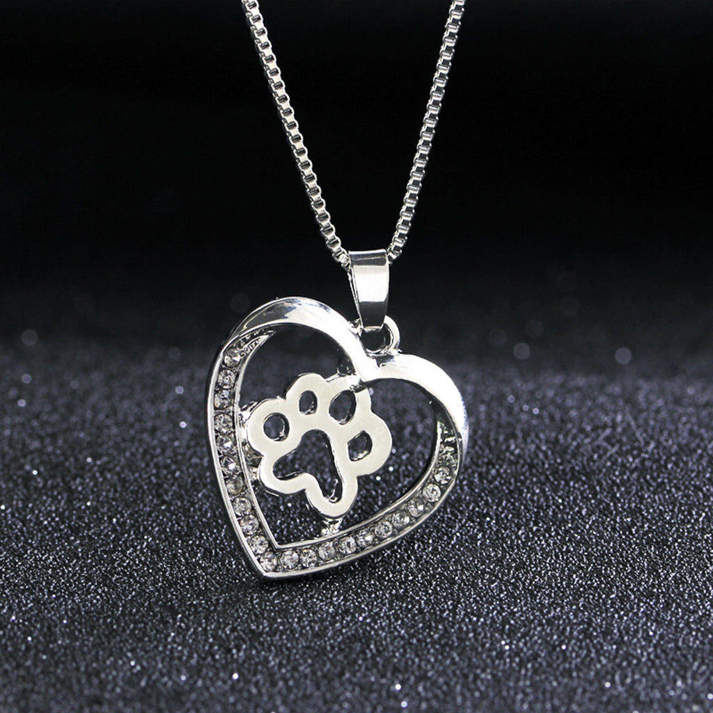 Welpenpfoten Druck Herz Halskette Frauen S Schmuck