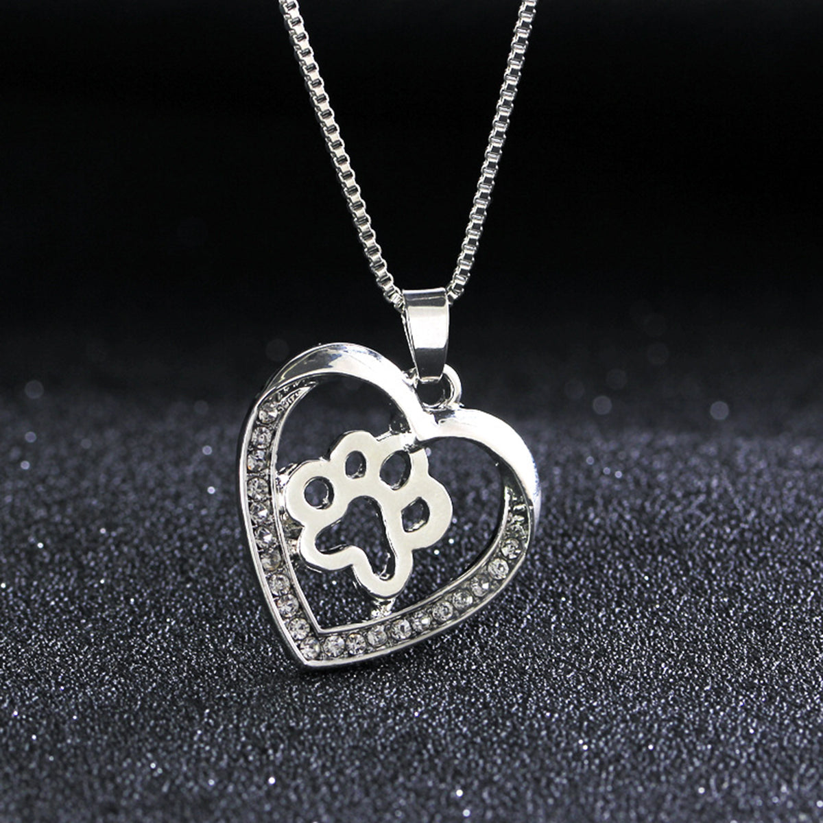 Welpenpfoten Druck Herz Halskette Frauen S Schmuck