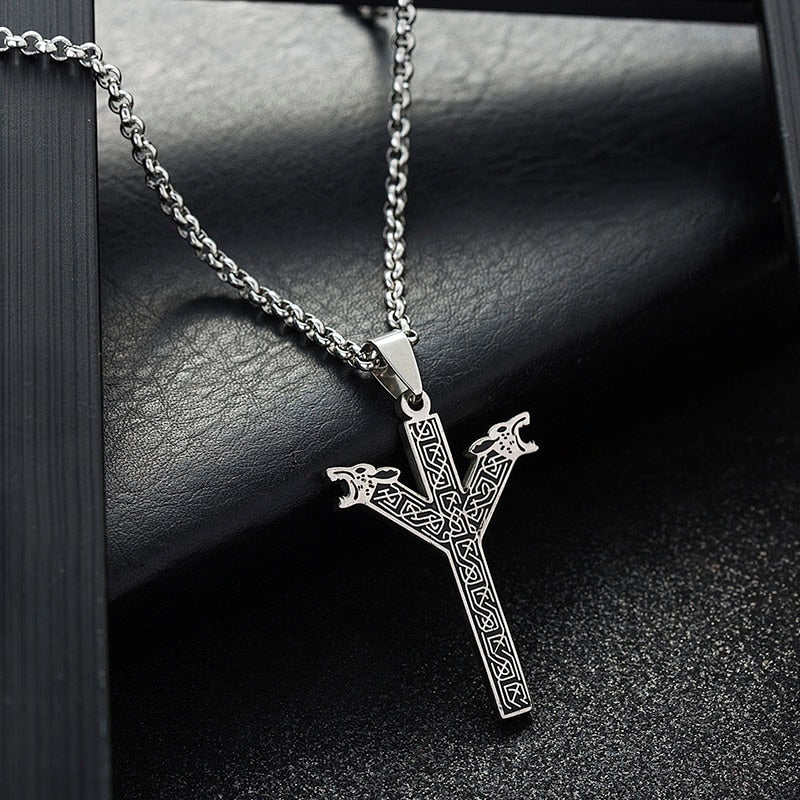 Algiz Elder Futhark Viking Rune Anhänger Halskette
