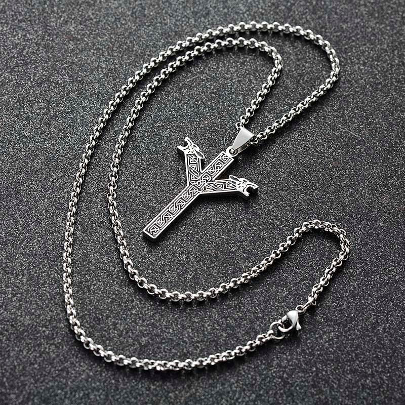 Algiz Elder Futhark Viking Rune Anhänger Halskette