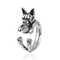 Antike Silber Mit Kristall Strasshund Ring Frauen S Schmuck Plattiert
