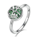 925 Sterling Silbergrün Österreichischer Kristallbaum Des Lebens Ring