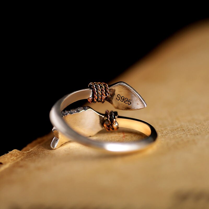 Cupids Pfeil 925 Sterling Silber Vintage Ring