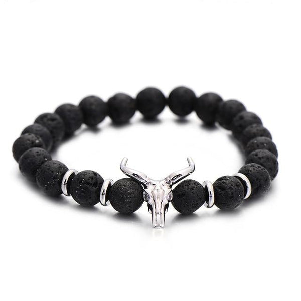 Bullenkopfschädel Mit Kubischem Zirkonia  Armband Für Männer