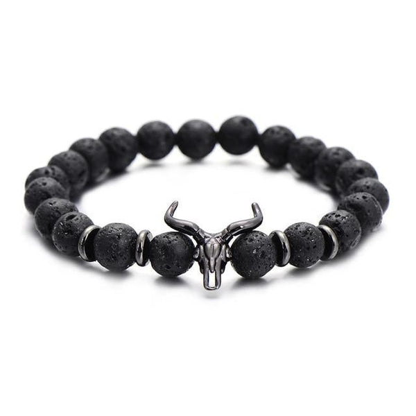 Bullenkopfschädel Mit Kubischem Zirkonia  Armband Für Männer