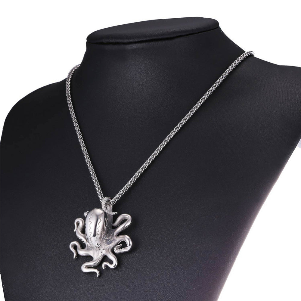 Oktopus Aus Rostfreiem Stahl Halskette Anhänger