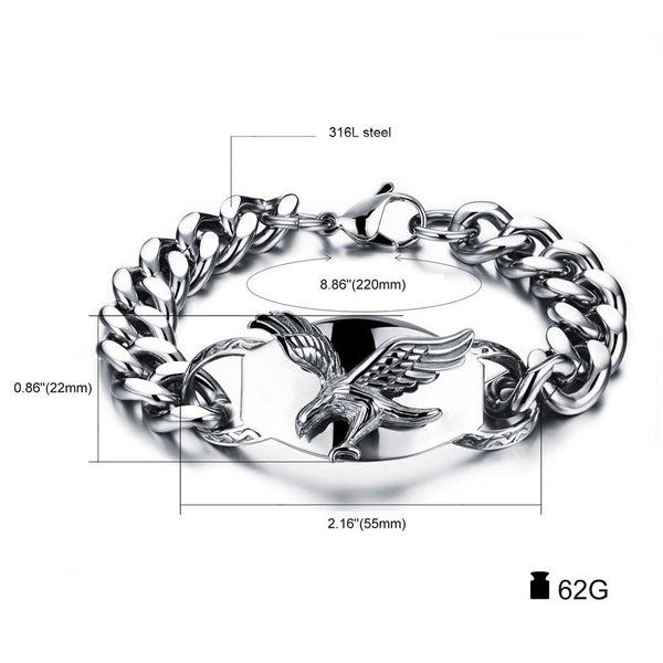 Flying Eagle Titanium Stahl Männer Armband Handkette