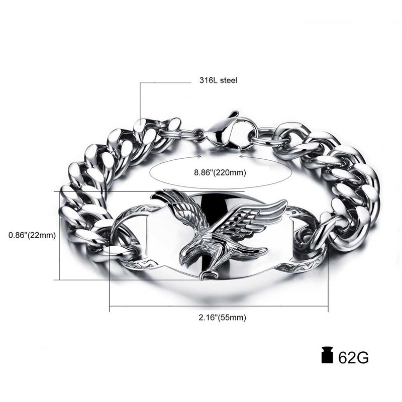 Flying Eagle Titanium Stahl Männer Armband Handkette