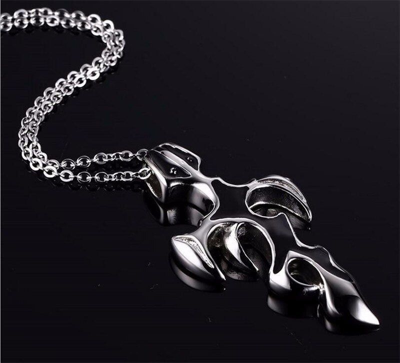 Edelstahl Schwarzer Pistolierter Kreuzkette