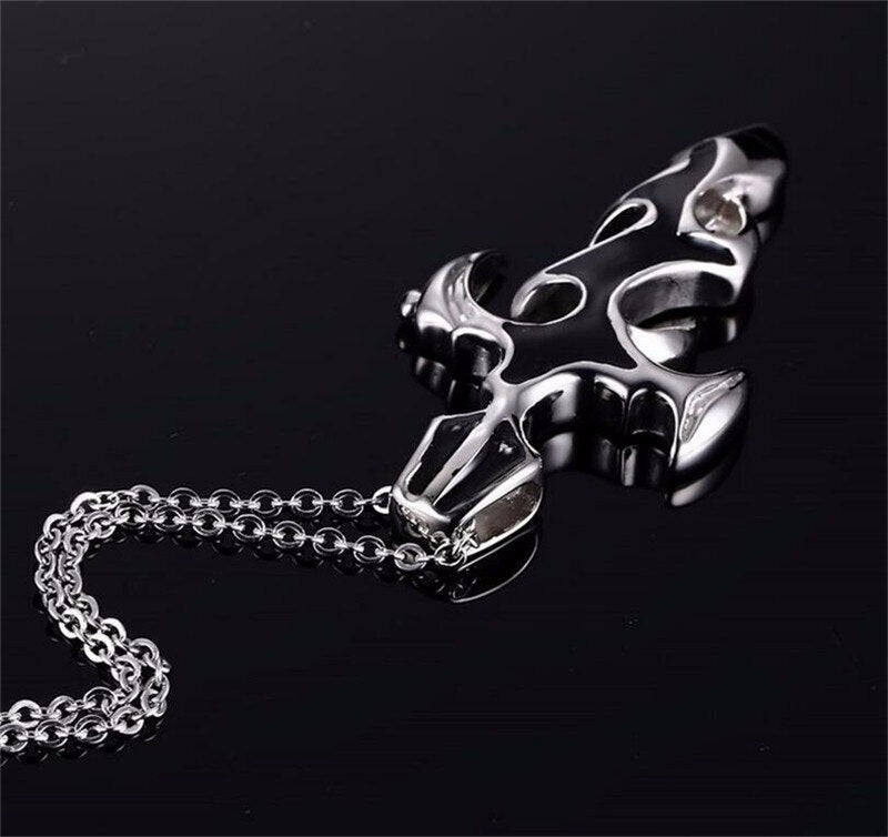 Edelstahl Schwarzer Pistolierter Kreuzkette