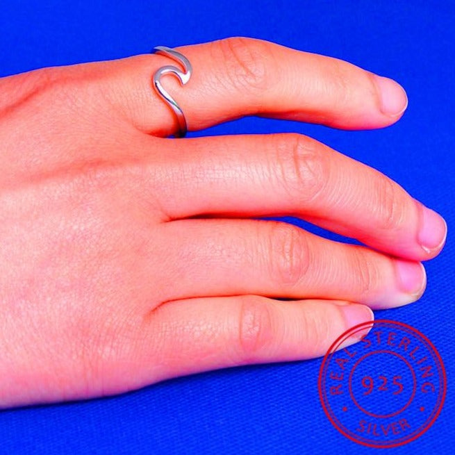 Ozeanwelle 925 Sterling Silber Ehering