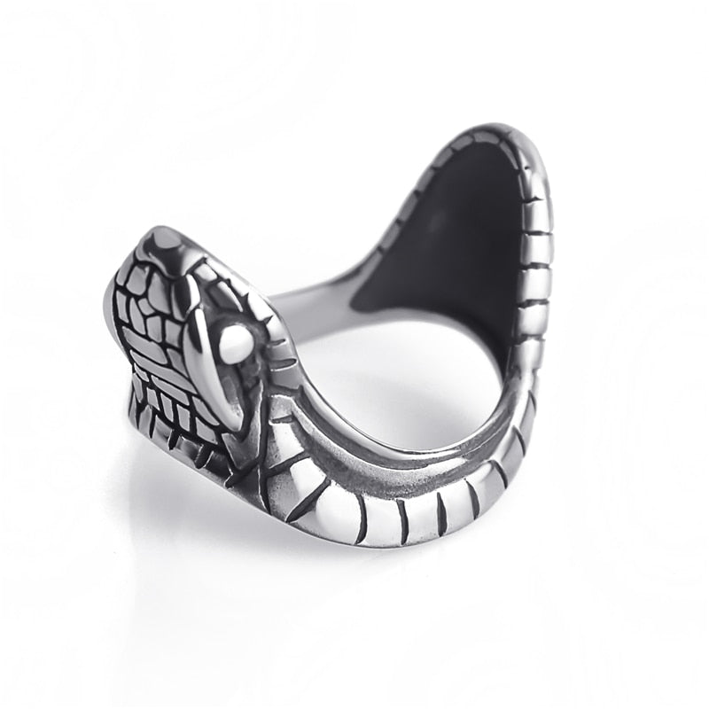 Edelstahl Viper Schlangenring Männer Schmuck