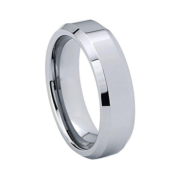 Slim 6 mm Silberbeschichtete Gut Polierte Wolfram  Carbid  Ehering