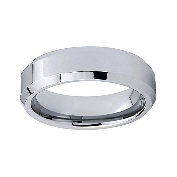 Slim 6 mm Silberbeschichtete Gut Polierte Wolfram  Carbid  Ehering