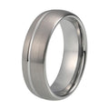 Unisex Silber Gebürstete Wolfram  Carbid Mit Offset Groove Dome Formband
