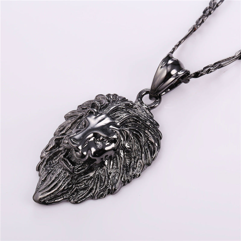 Big Lion Black Choker Anhänger Halskette