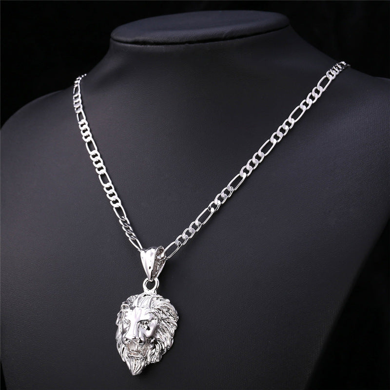 Big Lion Black Choker Anhänger Halskette