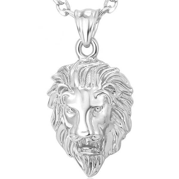 Big Lion Black Choker Anhänger Halskette