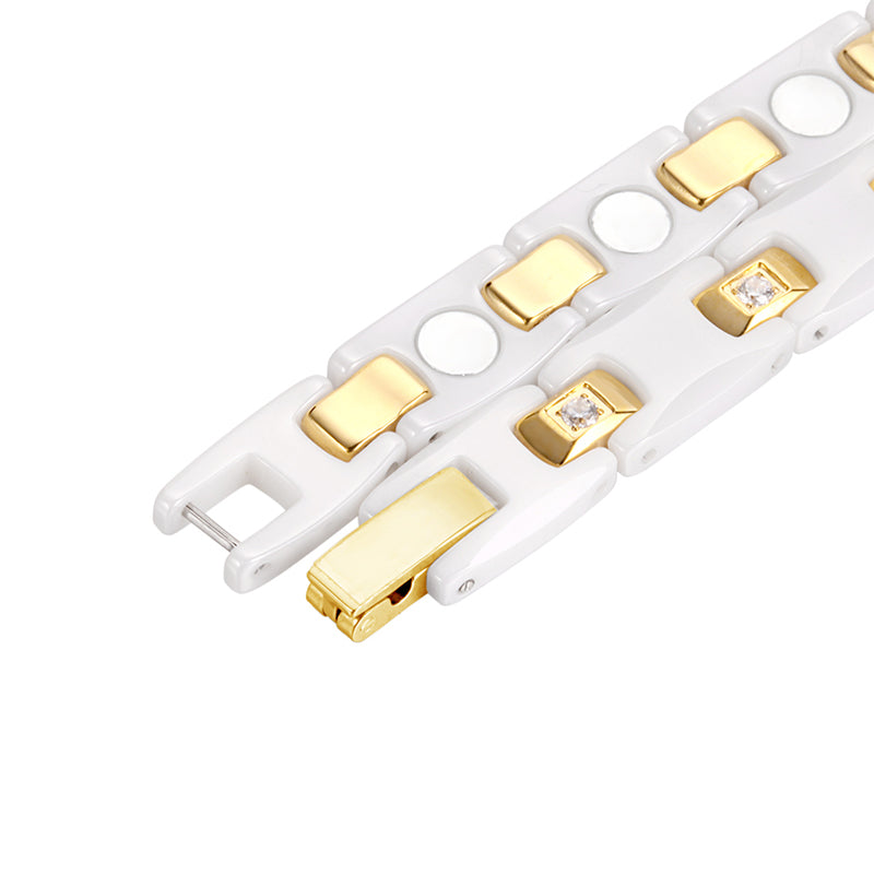 Gold Plattiert Magnetisches Keramikarmband Für Männer Frauen