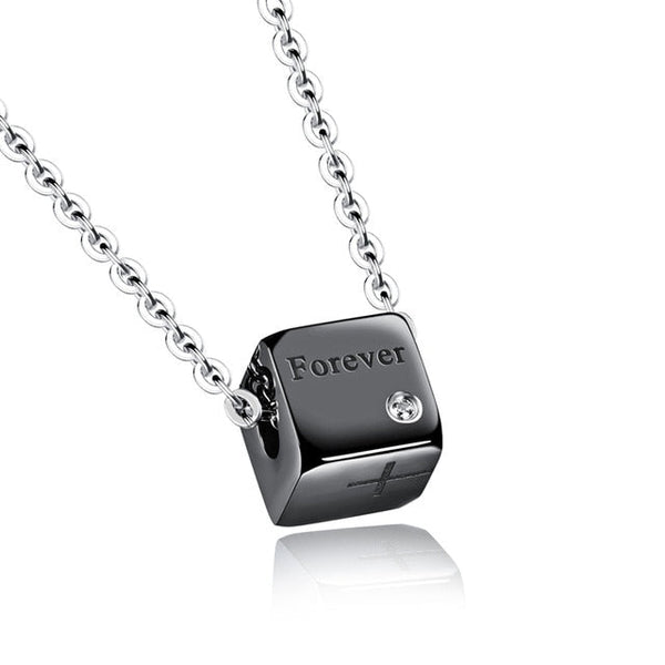 Schwarz Und Roségold  Quadrat  Anhänger Halskette