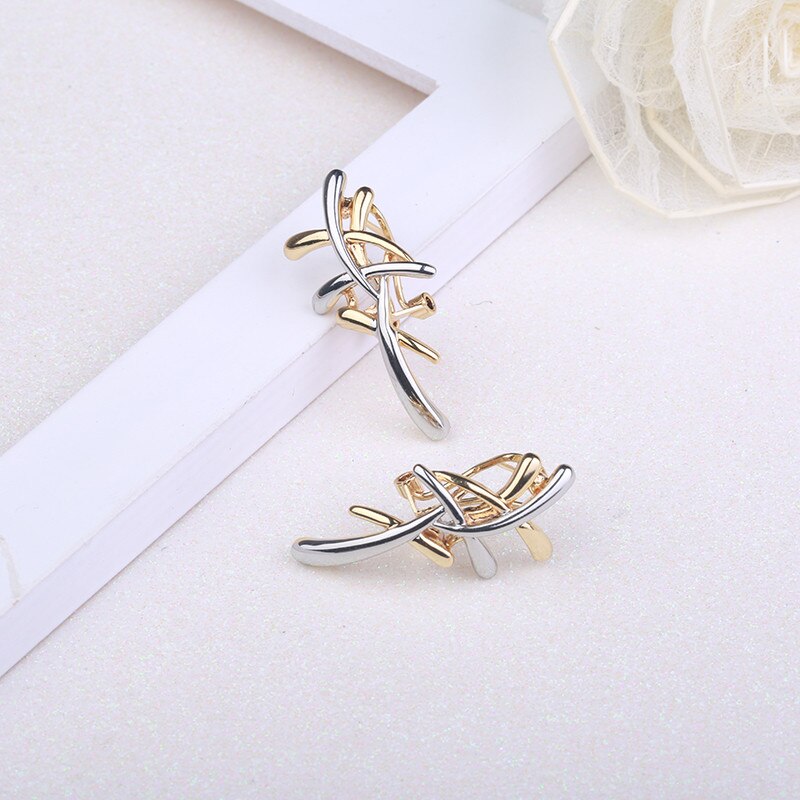 Chavris Silber  Und Gold  Statement  Halskette Und Ohrringe Set