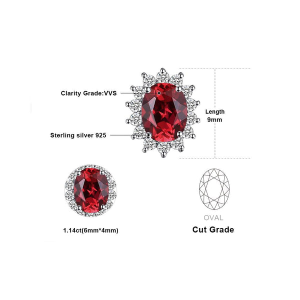 1.3Ct Natürliche Granathalnhalsenohrringe 925 Sterlingsilber
