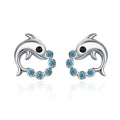 925 Sterlingsilber Mit Kubischen Zirkonia  Delphin  Ohrringen Frauens Schmuck