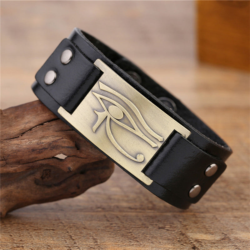 Religiöser Ägyptisches Auge Von Horus Leder Verstellbarer Armbandarmschmuck Schmuck