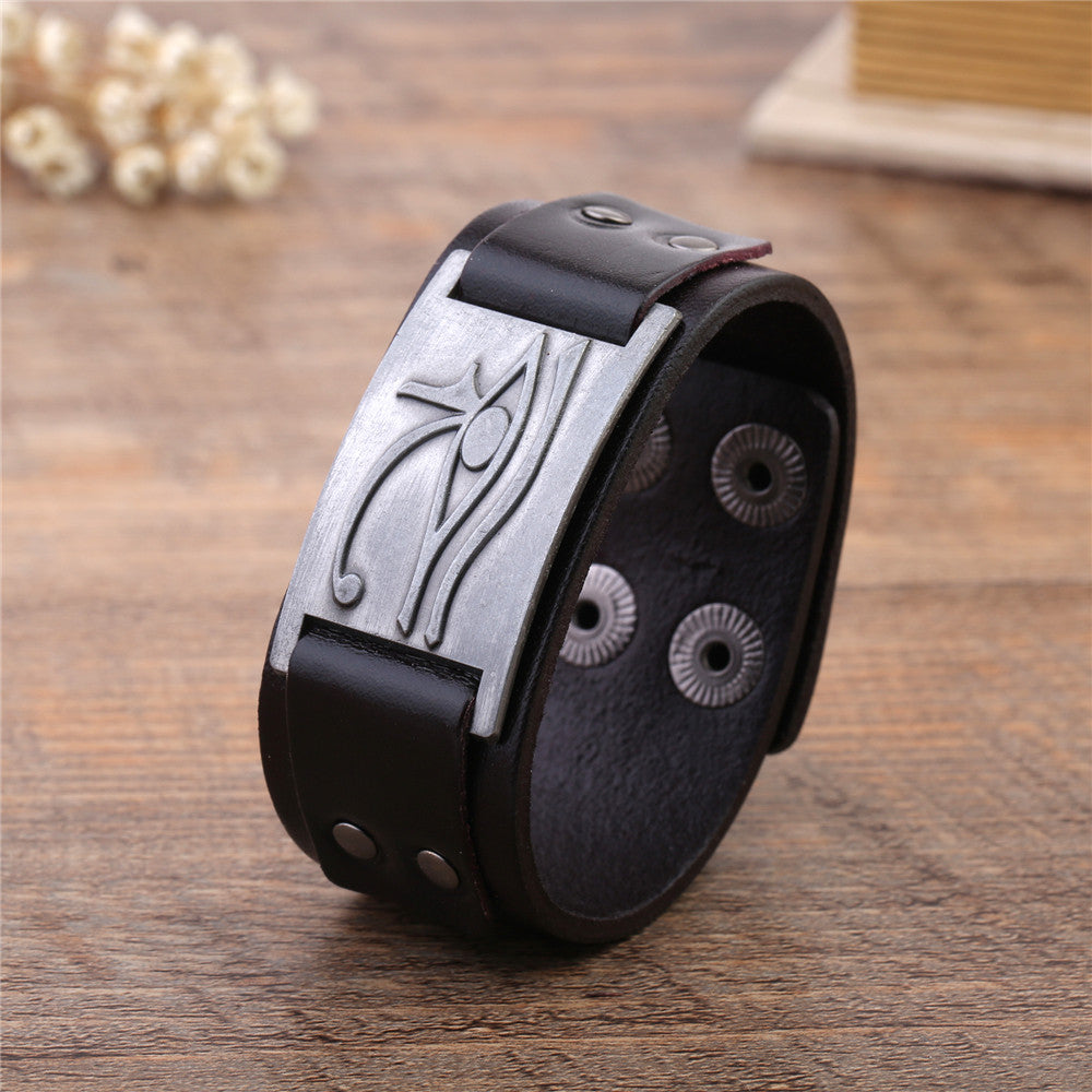 Religiöser Ägyptisches Auge Von Horus Leder Verstellbarer Armbandarmschmuck Schmuck