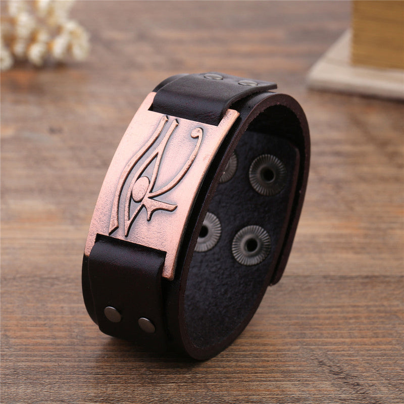 Religiöser Ägyptisches Auge Von Horus Leder Verstellbarer Armbandarmschmuck Schmuck