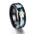 8mm Elegante Abalone  Farbeinlags Mit Geometrischen Facetten Band Wolfram Ehering