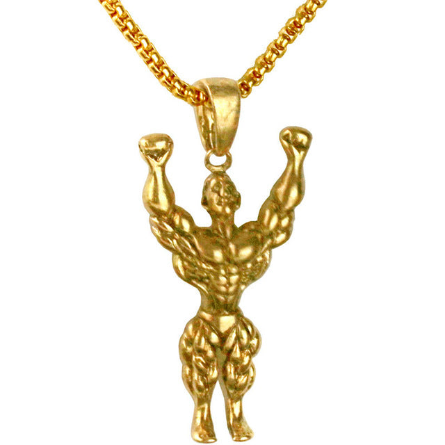 Dumbbell Anhänger Halskette Fitness Sportschmuck