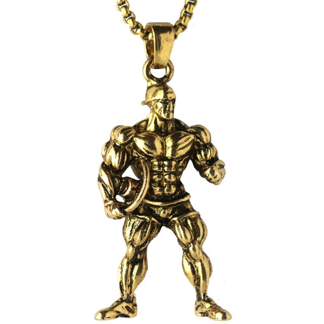 Dumbbell Anhänger Halskette Fitness Sportschmuck
