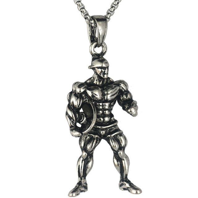 Dumbbell Anhänger Halskette Fitness Sportschmuck