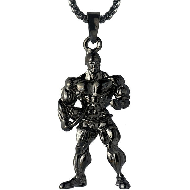 Dumbbell Anhänger Halskette Fitness Sportschmuck