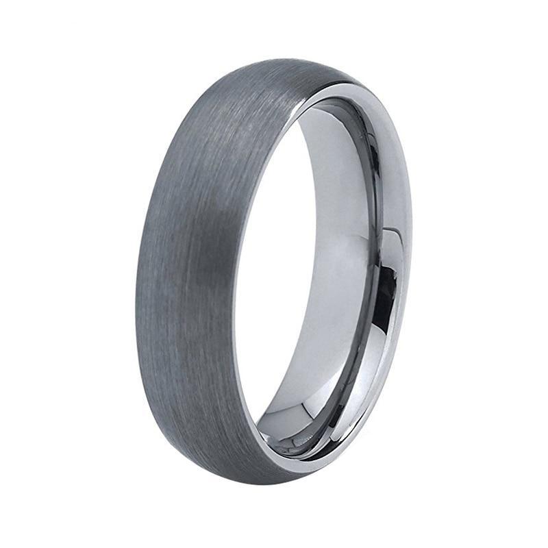 Klassische Gewölbte Form Silber Gebürstete Beschichtete Wolframband
