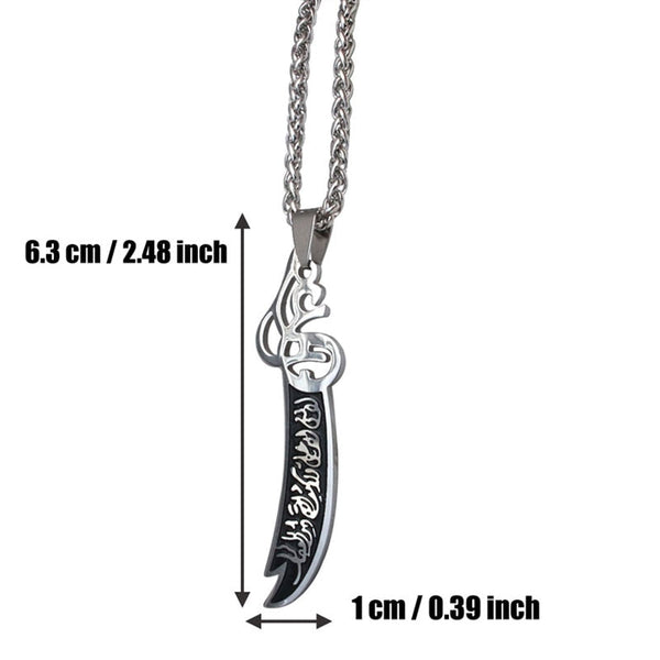 Zwei  Ton  Edelstahl Islamisches Schwert Anheizt Halskette