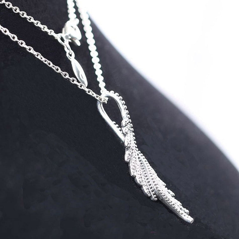 925 Majestätische Federn Von Sterling Silber Mit Klarer Kubikzirkonia  Halskette