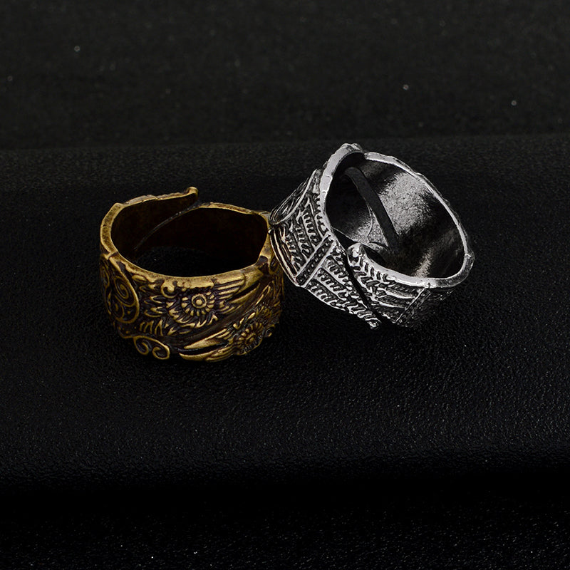 Gold  Und Silber  Doppelköpfe Ravens Odin Ring