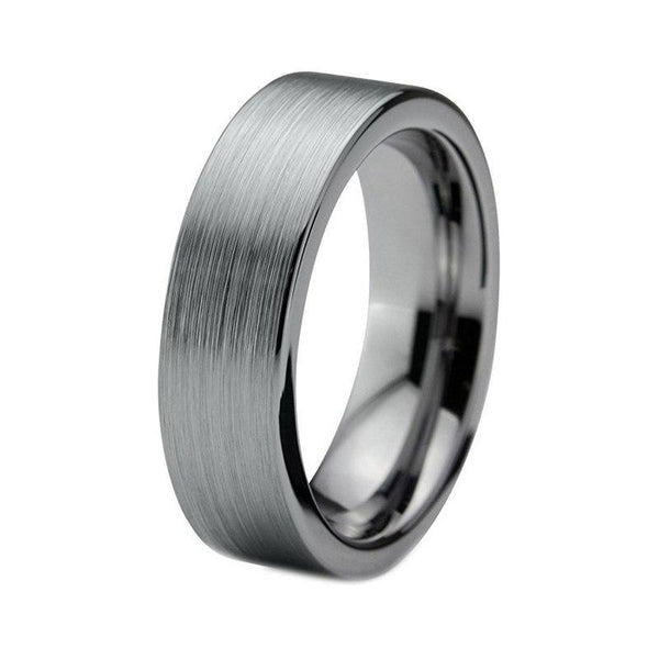 6 mm Unisex Rohr Geschnittene Wolfram  Vergütungsringe Gebürstet