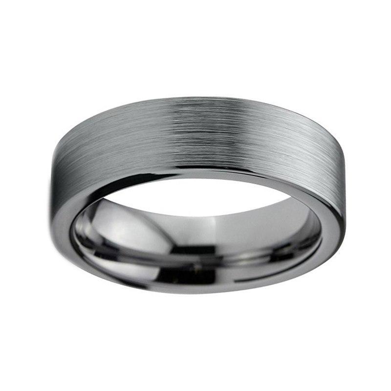 6 mm Unisex Rohr Geschnittene Wolfram  Vergütungsringe Gebürstet