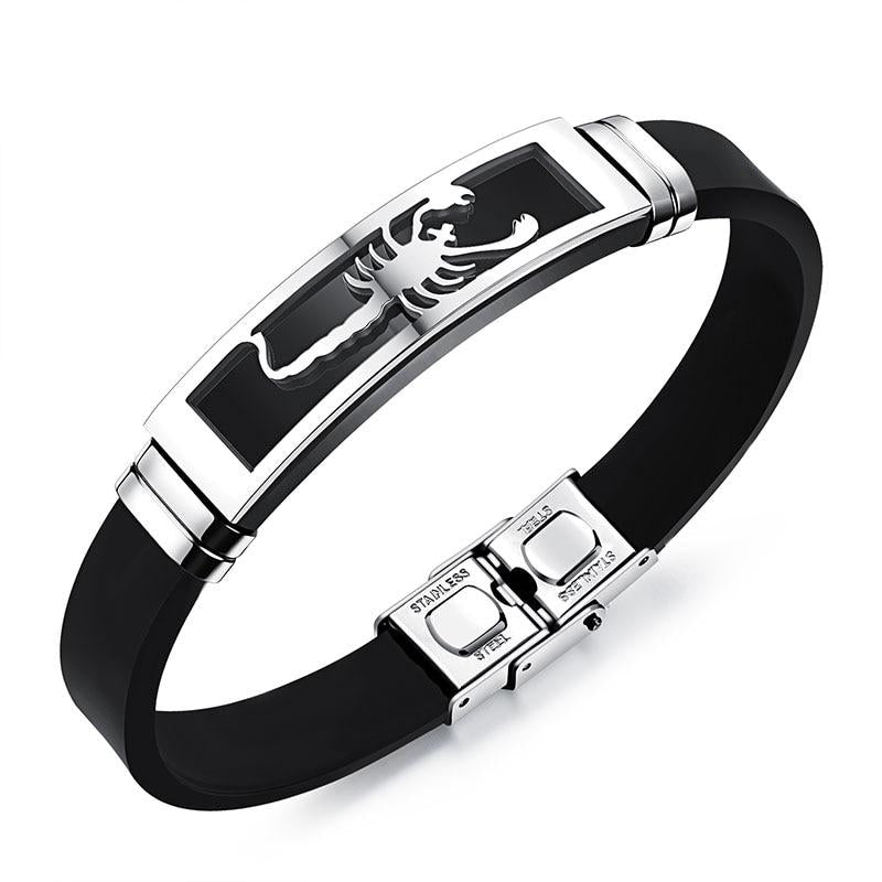Schwarzes Edelstahl  Skorpion  Männliches Armband