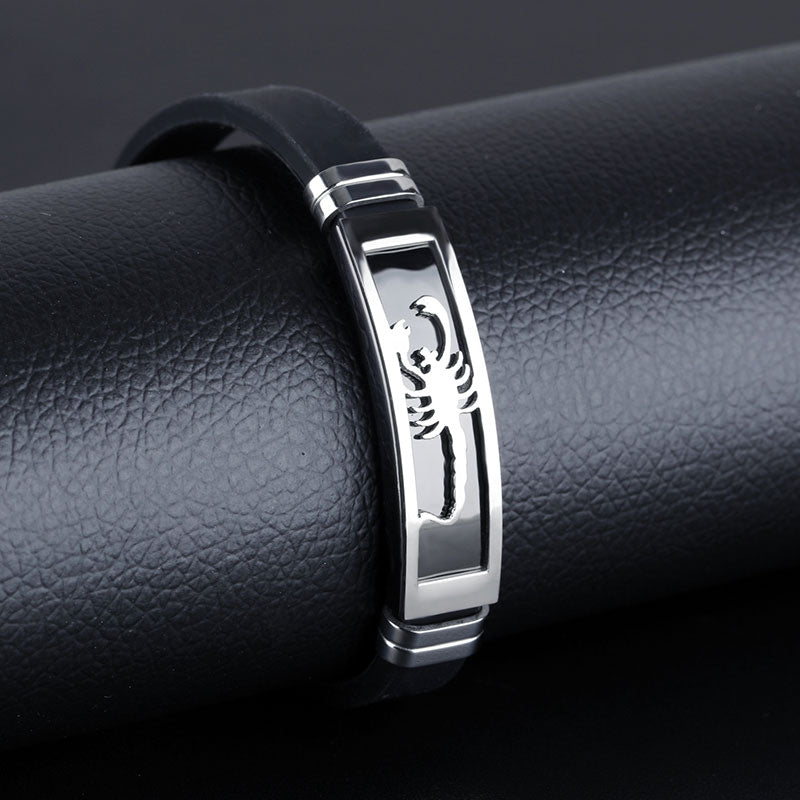 Schwarzes Edelstahl  Skorpion  Männliches Armband