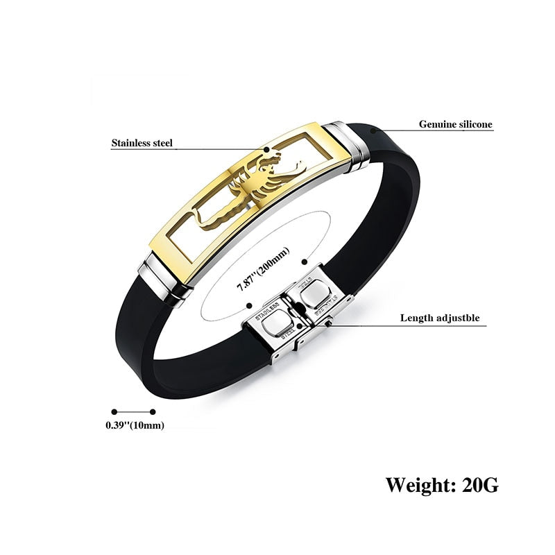 Schwarzes Edelstahl  Skorpion  Männliches Armband