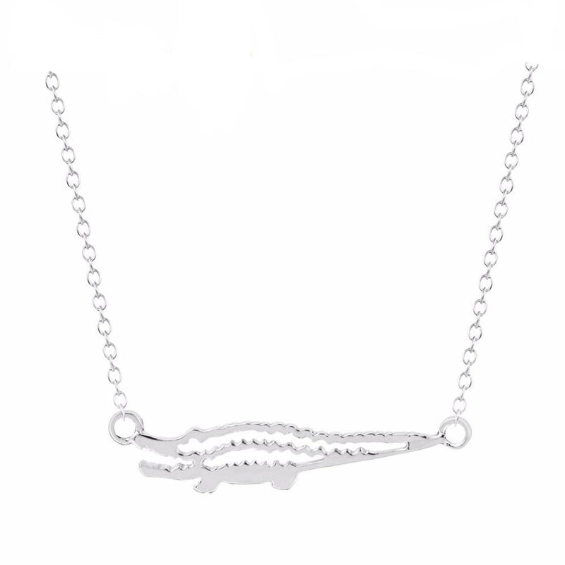 Silberkrokodilförmige Anhänger Charm Halskette Frauen S Schmuck