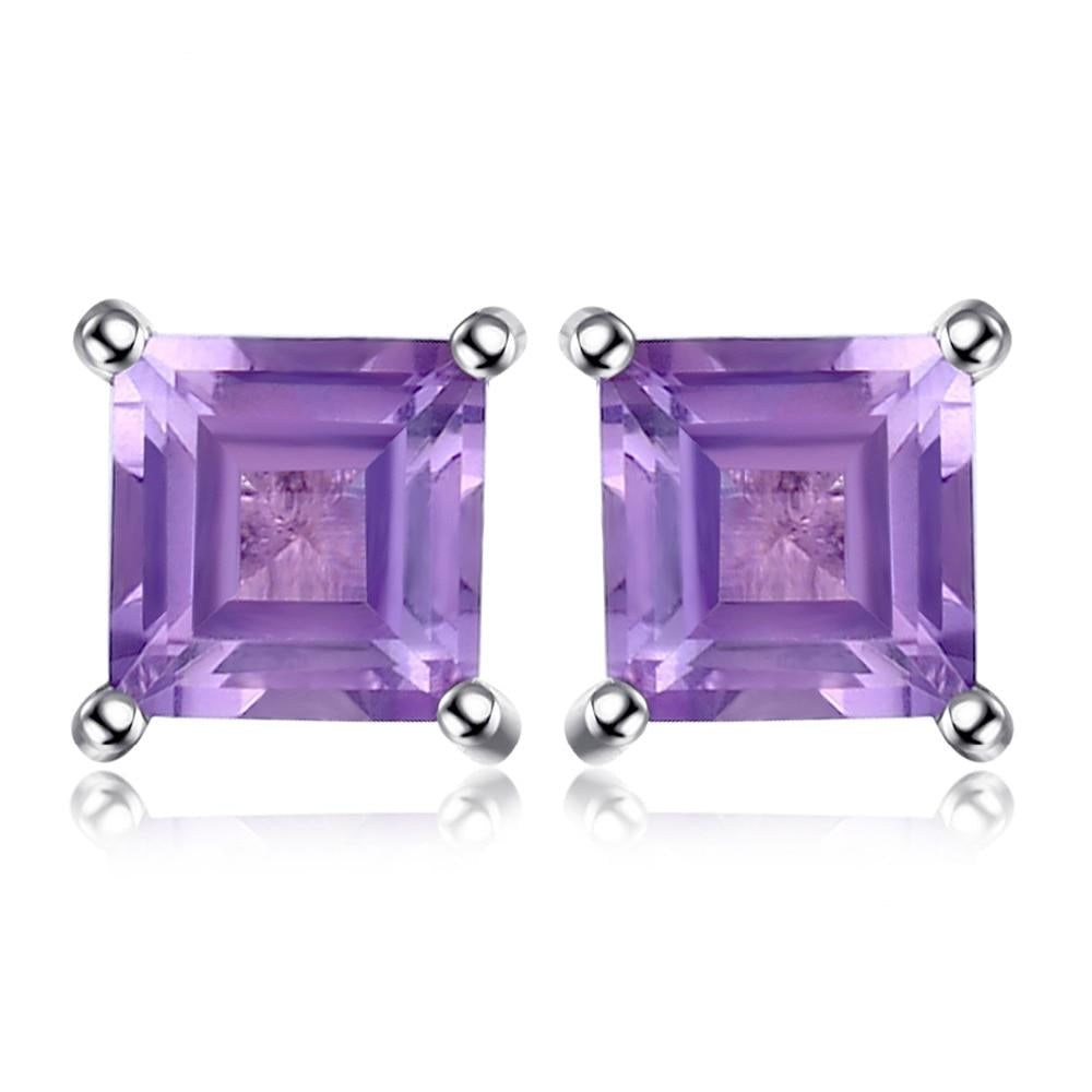 Natural Purple Amethyst Ohrringe Stud 925 Sterling Silber