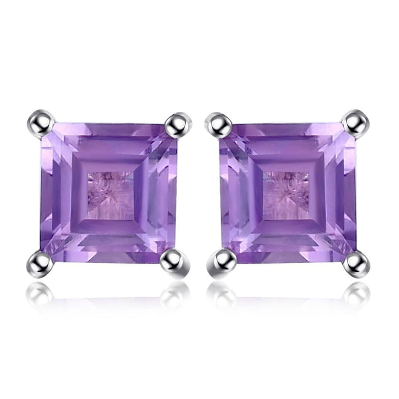 Natural Purple Amethyst Ohrringe Stud 925 Sterling Silber