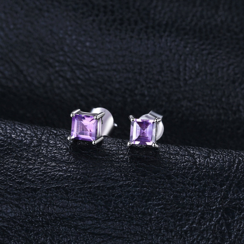 Natural Purple Amethyst Ohrringe Stud 925 Sterling Silber