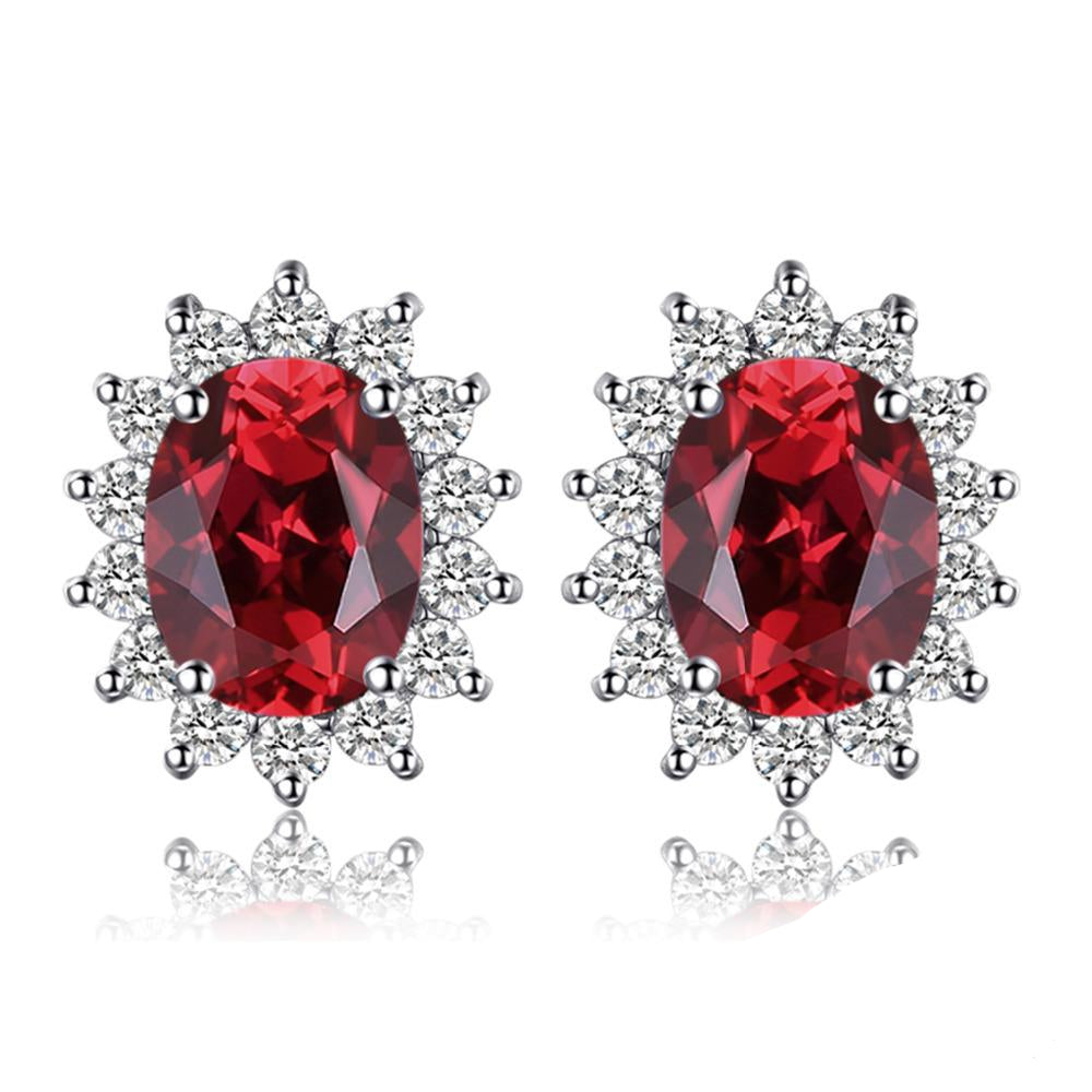 1.3Ct Natürliche Granathalnhalsenohrringe 925 Sterlingsilber